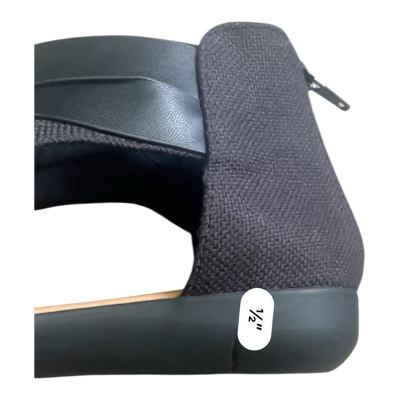 Comfortview summer sandals shoes 7.5 black canvas back zipper strap detail - Picture 10 of 16